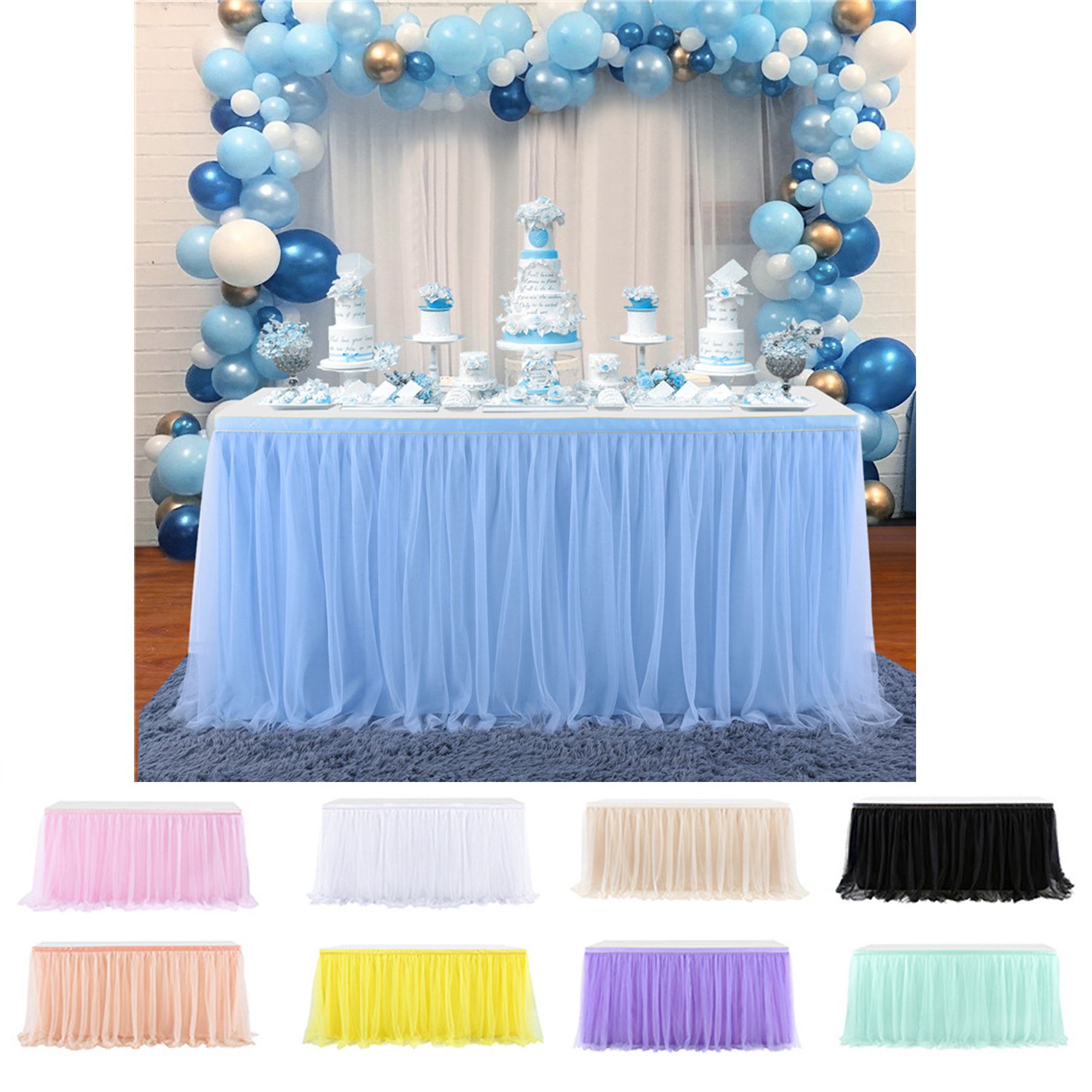 Double Layer Tulle Table Skirt 167 x 30 inches - Min Qty 300